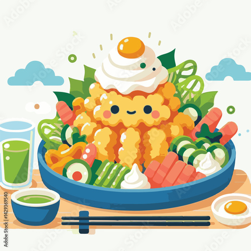 tempura, shrimp, food, delicious, seafood, cuisine, asian, restaurant, lunch, gourmet, meal, crispy, fried, plate, japanese food, dinner, tasty, japanese, sauce, isolated, prawn, appetizer, dish, fres