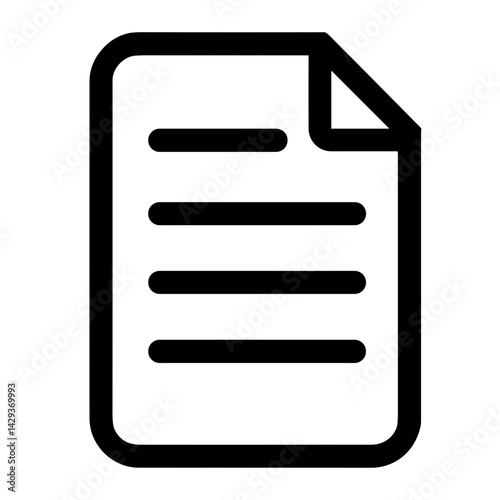Hand-drawn document icon representing file or textual content in interface - concept of document viewer ecommerce article product description paper UI