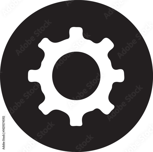 Silhouette vector EPS icon of a setting gear, perfect for system configuration, tools, technical support, and user interface design.