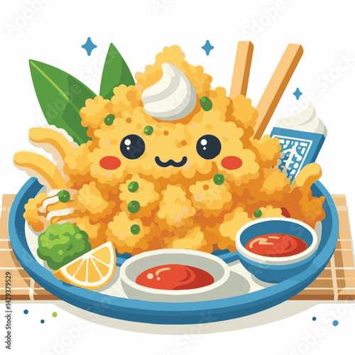 tempura, shrimp, food, delicious, seafood, cuisine, asian, restaurant, lunch, gourmet, meal, crispy, fried, plate, japanese food, dinner, tasty, japanese, sauce, isolated, prawn, appetizer, dish, fres