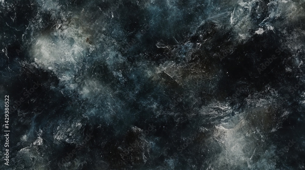 Obraz premium Dark, textured surface with icy patterns.