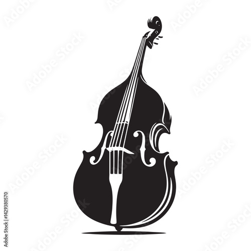 Resonant Depth: A Dynamic Collection of Double Bass Vector Silhouettes Celebrating the Powerful Sound, Elegant Shape, and Rich History of This Iconic Orchestral String Instrument.