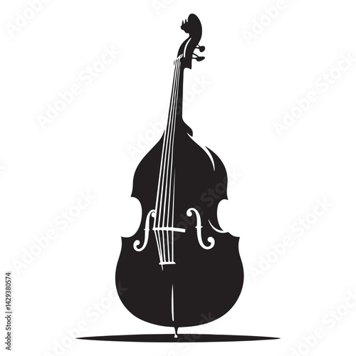 Resonant Depth: A Dynamic Collection of Double Bass Vector Silhouettes Celebrating the Powerful Sound, Elegant Shape, and Rich History of This Iconic Orchestral String Instrument.