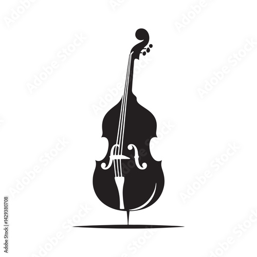 Resonant Depth: A Dynamic Collection of Double Bass Vector Silhouettes Celebrating the Powerful Sound, Elegant Shape, and Rich History of This Iconic Orchestral String Instrument.