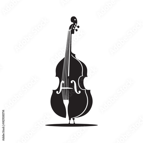 Resonant Depth: A Dynamic Collection of Double Bass Vector Silhouettes Celebrating the Powerful Sound, Elegant Shape, and Rich History of This Iconic Orchestral String Instrument.