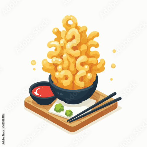 tempura, shrimp, food, delicious, seafood, cuisine, asian, restaurant, lunch, gourmet, meal, crispy, fried, plate, japanese food, dinner, tasty, japanese, sauce, isolated, prawn, appetizer, dish, fres