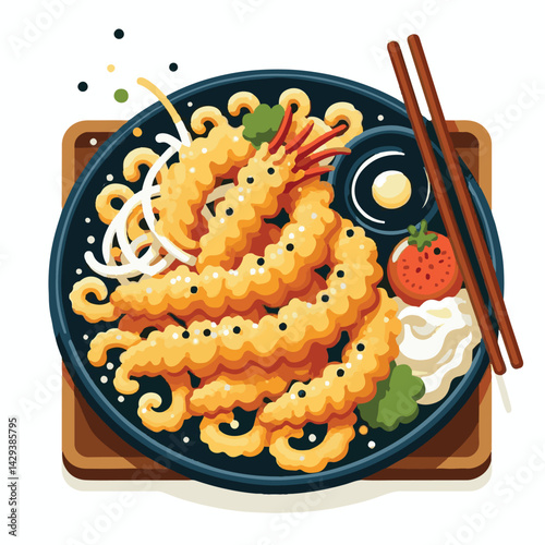 tempura, shrimp, food, delicious, seafood, cuisine, asian, restaurant, lunch, gourmet, meal, crispy, fried, plate, japanese food, dinner, tasty, japanese, sauce, isolated, prawn, appetizer, dish, fres
