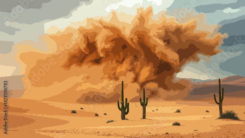 Sandstorm in the desert