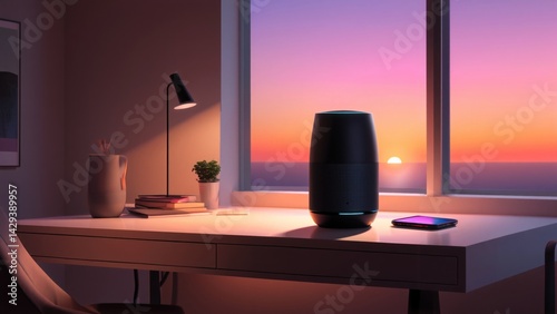 Smart Speaker in Sunset Ambience