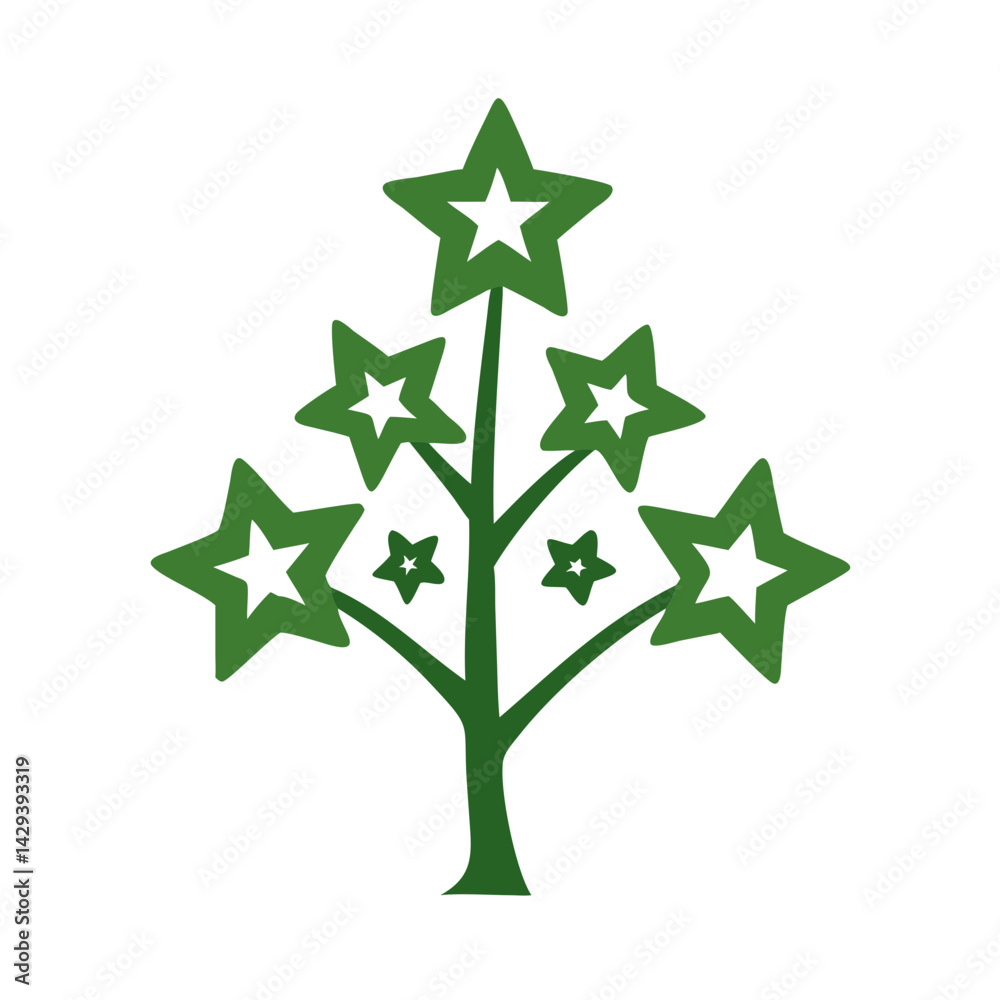 Obraz premium green tree with star