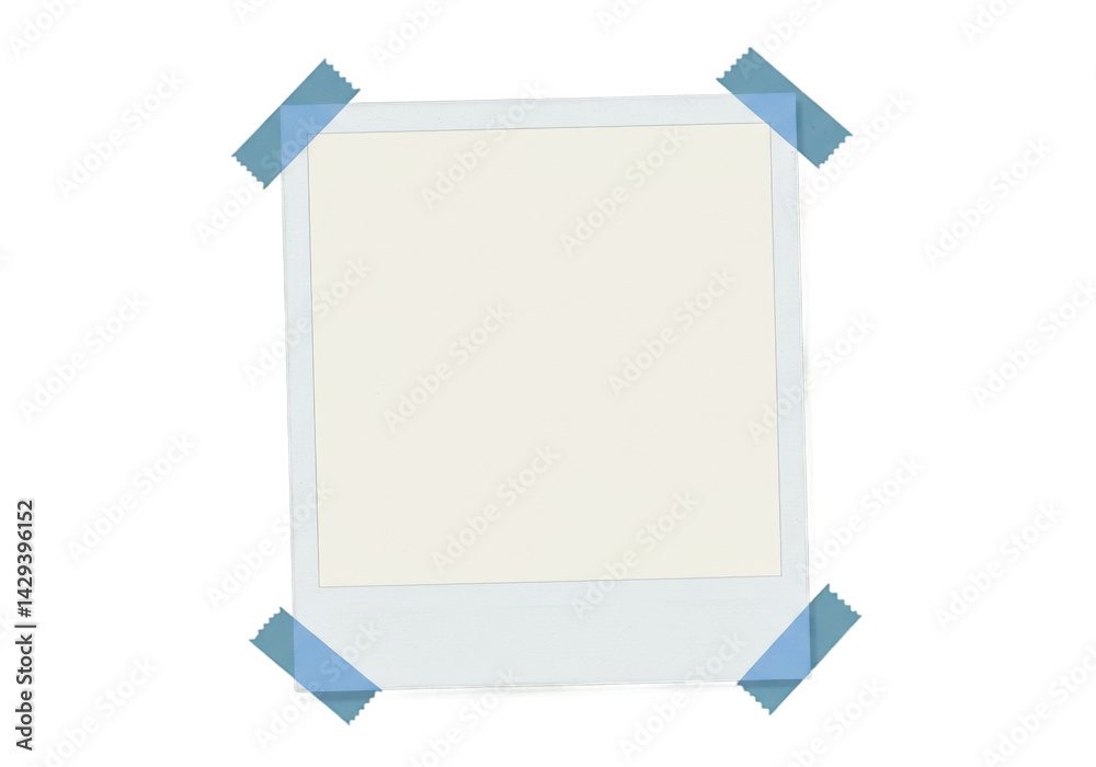 Photo frame with tape mockup — transparent background Photo frame with tape mockup — transparent background
