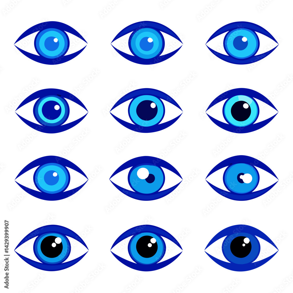 Set of Eye icons Set of Eye icons