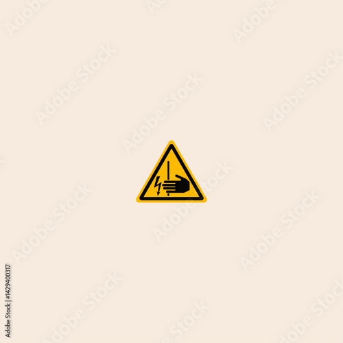 triangle safety danger electricity icon flat vector design.