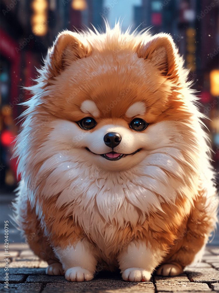 Stylized Pomeranian Dog Breed Stylized Pomeranian Dog Breed