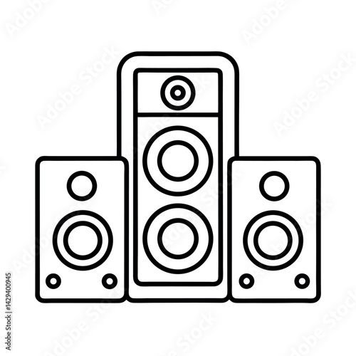 Sound System Outline Vector Silhouette for Home Audio Icon