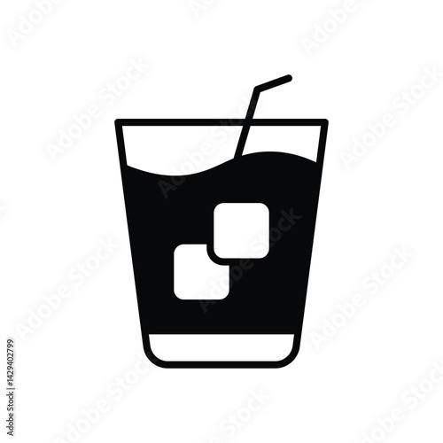 Cold Drink icon vector stock illustration