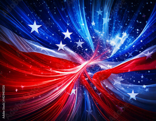 Red, White and Blue Patriotic Background Image
