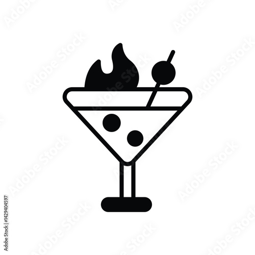 Hot Coctail icon vector stock illustration