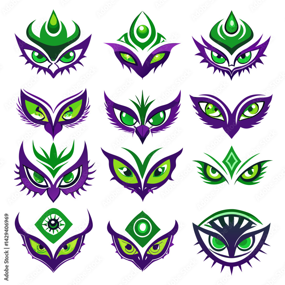 Naklejka premium Set of Eye icons