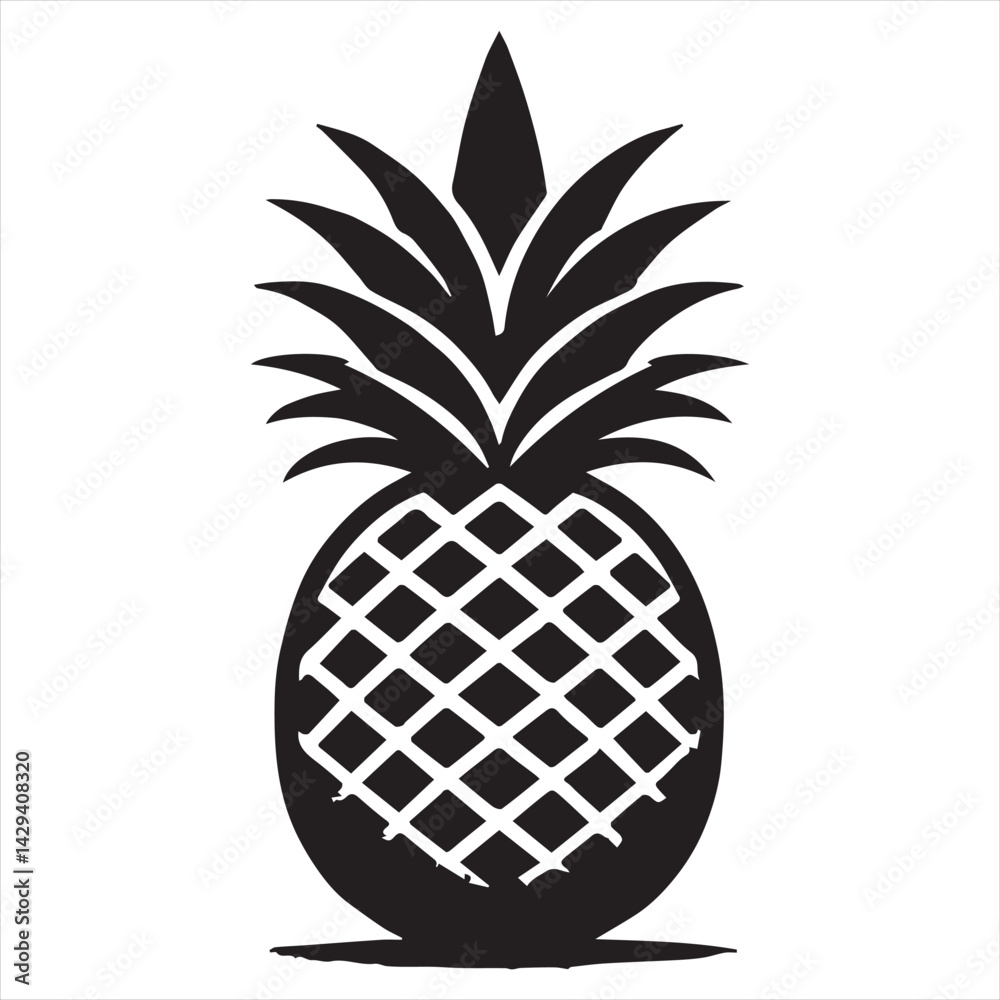 Obraz premium Pineapple Vector art illustration with leaves