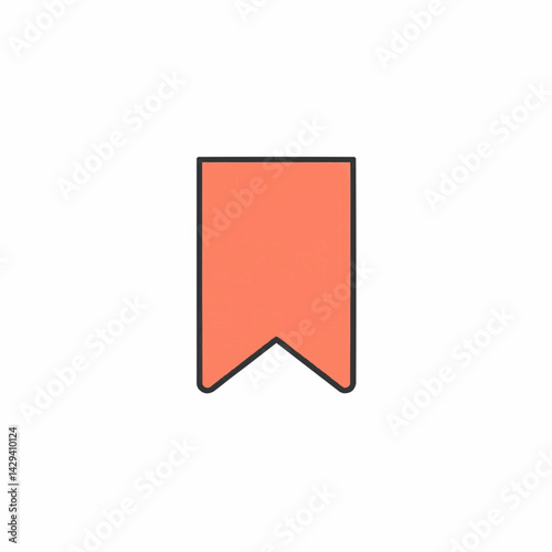 Minimalist orange bookmark icon with a sleek, modern design