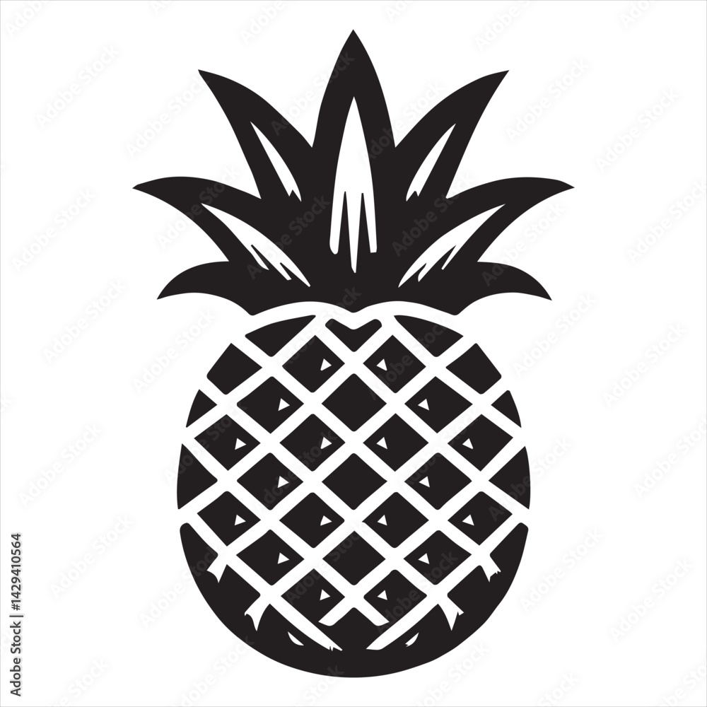 Obraz premium Pineapple Vector art illustration with leaves