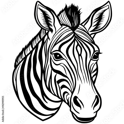 Wallpaper Mural Zebra Line Art Torontodigital.ca