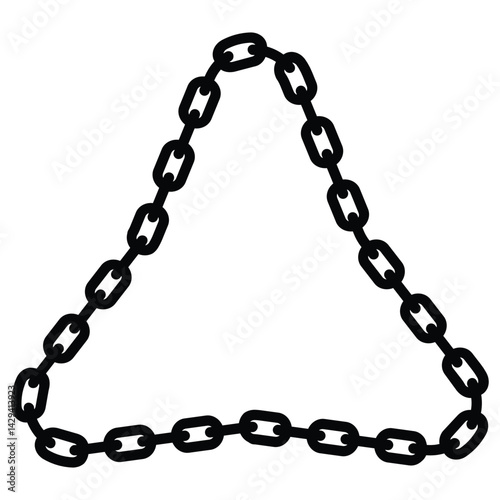 Abstract chain Triangle frame. Black Triangle frames with chains patterns isolated transparent background