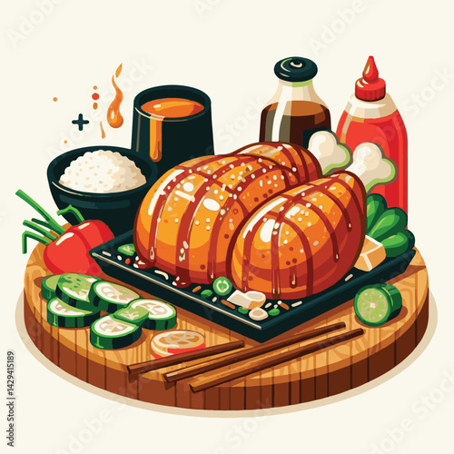 asian, teriyaki, food, japanese, cuisine, meal, meat, dish, dinner, plate, chinese, chicken, sauce, background, tasty, cooked, lunch, traditional, healthy, delicious, gourmet, sesame, restaurant, hot,