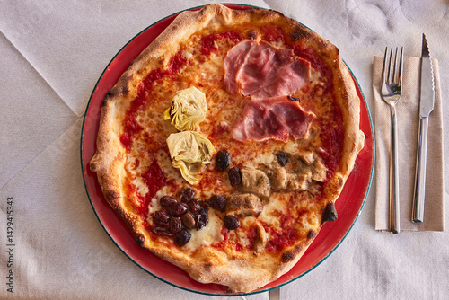 Obraz na płótnie Four Seasons Italian Pizza. w salonie