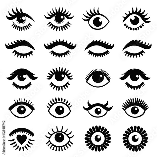 Set of Eye icons