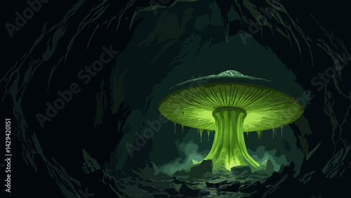 Glooming mushroom in the cave