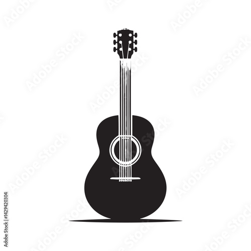 Strings of Sound: A Versatile Collection of Guitar Vector Silhouettes Celebrating the Timeless Appeal, Iconic Shape, and Musical Energy of This Classic Stringed Instrument.