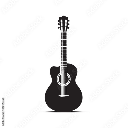 Strings of Sound: A Versatile Collection of Guitar Vector Silhouettes Celebrating the Timeless Appeal, Iconic Shape, and Musical Energy of This Classic Stringed Instrument.