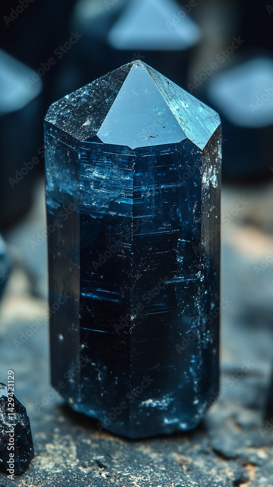 Explore the deep hues and raw textures of schorl black tourmaline in this macro shot capturing the crystal's grounding energy and protective symbolism in natural mineral form
