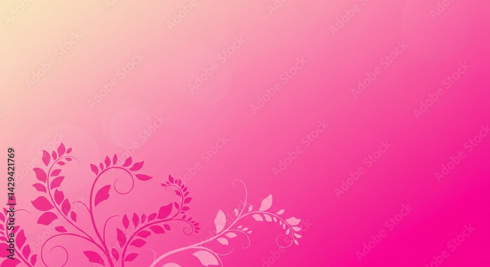 Pink Gradient Background with Elegant Floral Design Feminine and Romantic Perfect for Invitations Pink Gradient Background with Elegant Floral Design Feminine and Romantic Perfect for Invitations