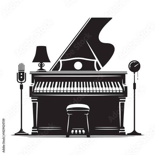 Digital Harmony: A Sleek Collection of Keyboard Vector Silhouettes Capturing the Modern Design, Versatility, and Musical Energy of This Iconic Electronic Instrument in Motion.