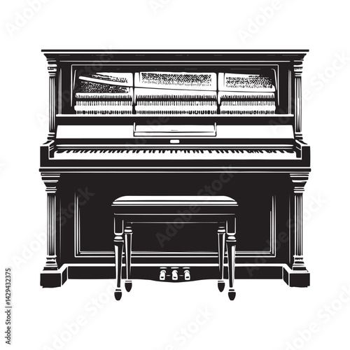 Elegance in Keys: A Timeless Collection of Piano Vector Silhouettes Highlighting the Graceful Form, Melodic Sound, and Musical Legacy of This Iconic Instrument Across Generations.