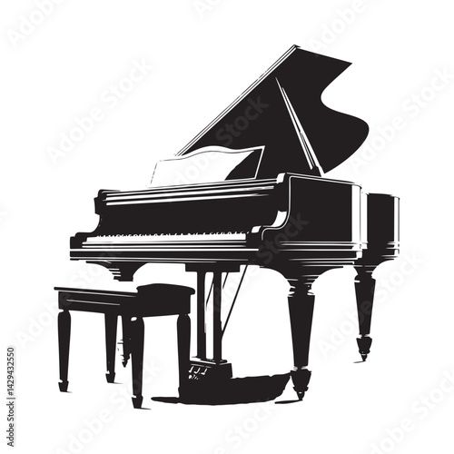 Elegance in Keys: A Timeless Collection of Piano Vector Silhouettes Highlighting the Graceful Form, Melodic Sound, and Musical Legacy of This Iconic Instrument Across Generations.