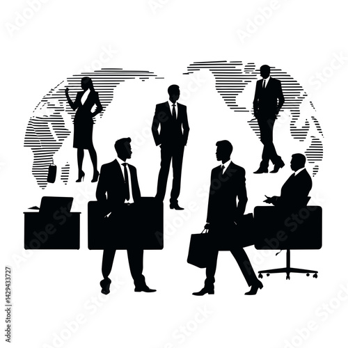 Business people collaborating in a global corporate environment  