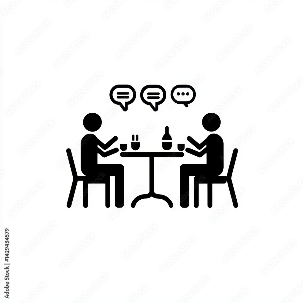Two people dining, talking Two people dining, talking
