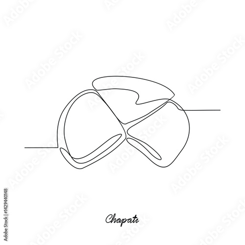 One continuous line drawing of Chapati food vector illustration. African traditional food in simple linear style vector design concept.  African Food for your asset design and educational purpose.