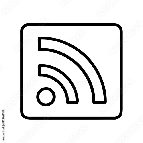 Rss feed icon vector illustration for blog podcast news website and social media platform design