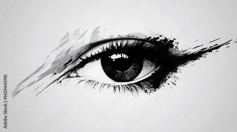 Obraz premium Vector graphic of an eye--minimal and stylized. 