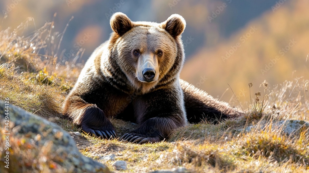 Fototapeta premium Majestic brown bear close up wildlife photography
