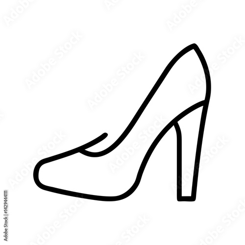 High heel shoe fashion footwear elegant style women's shoe stiletto heel designer shoes outline drawing
