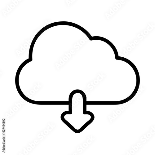 Download from cloud storage service icon vector illustration for website and graphic design needs