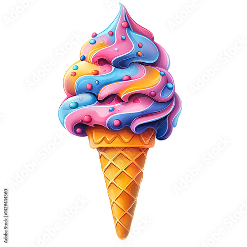 fantasy-style ice cream with colorful cartoon design
