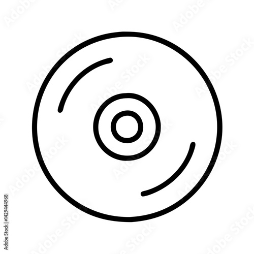 Vector illustration of a compact disc cd dvd in simple outline style for graphic design needs