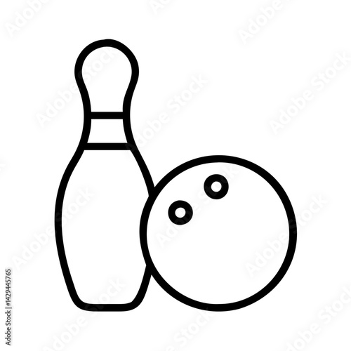 Bowling pin and ball vector icon illustration for sport and recreation design elements and graphics
